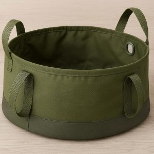 11 Large Capacity Portable Folding Wash Basin with Reinforced Base and Hanging Hole for Backpacking Travel Beach and Home Storage