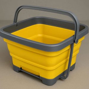 15 Professional Grade Collapsible Mop Bucket with Dual Handles and Large Opening for Efficient Floor Cleaning and Janitorial Services Use