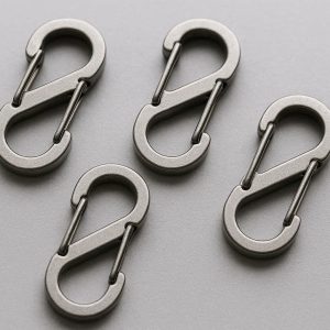 Small Stainless Steel S Shape Carabiner Hooks with Double Spring Gates for Keychain Organization and Secure Accessory Attachment