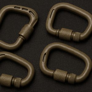 Tactical Locking D Ring Carabiner Clips with Screw Gate Security for Tactical Vests Backpacks and Outdoor Gear Attachment Systems