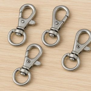 Small Zinc Alloy Trigger Snap Hooks with Swivel Base for DIY Lanyards Crafting Projects and Pet Leash Hardware Replacement