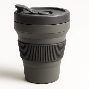 Professional Grade Silicone Collapsible Espresso Cup with Hard Rim and Anti Scalding Grip for Coffee Connoisseurs and Frequent Travelers