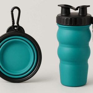 8 Versatile Silicone Collapsible Pet Travel Bowl and Cup for Dogs and Cats with Attachment Clip for Walking and Hiking